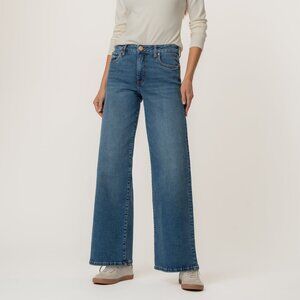 Kut from the Kloth Maya High Rise Wide Leg Size 1212 / Generous W/Dark Base Wash